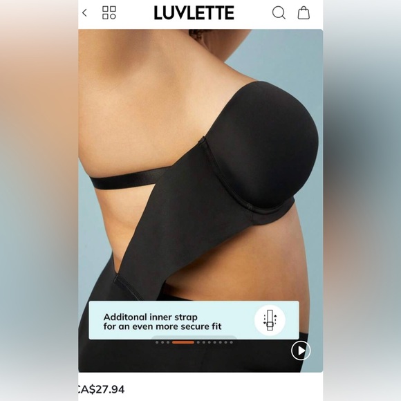 Luvlette Black Strapless Bra Size C40 - Picture 2 of 13